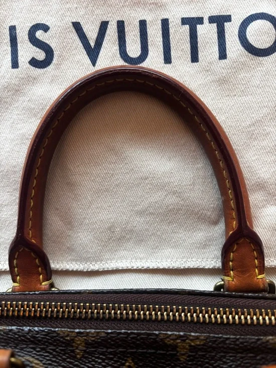 Louis Vuitton Brown Monogram Canvas Speedy 25 with Tan Leather Trim - Picture 6 of 12
